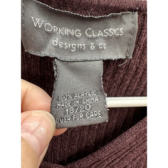 Working Class Designs & Co Womens Sweater Size 18/20 Purple Long Sleeve V-Neck - Picture 5 of 11